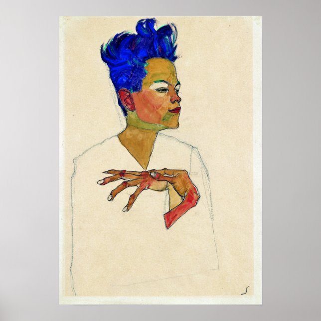 Egon Schiele Selbstportrait Poster (Vorne)