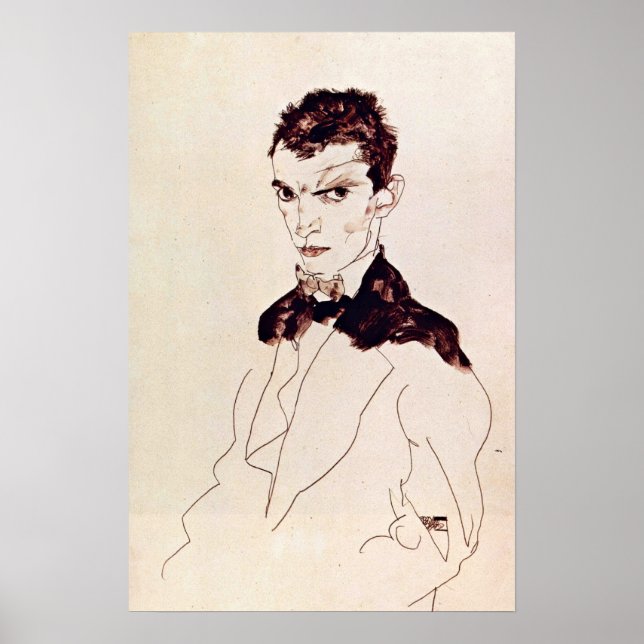Egon Schiele - Selbstportrait Poster (Vorne)