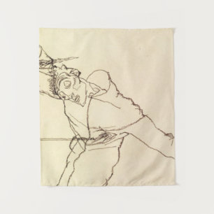 Egon Schiele - Selbstporträt als St. Sebastian Wandteppich