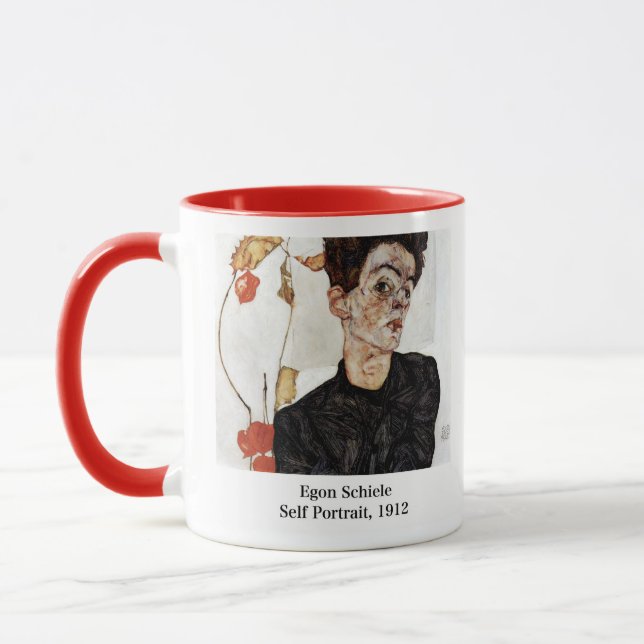 Egon Schiele , Self portrait, 1912 Tasse (Links)