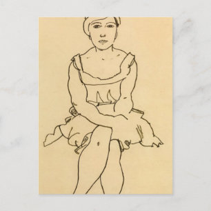 Egon Schiele - Sitzende Frau Postkarte