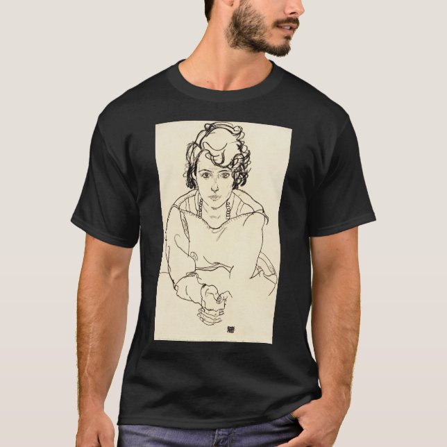Egon Schiele - sitzende Frau T-Shirt (Vorderseite)