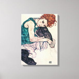 Egon Schiele Sitzgelegene Canvas Print Leinwanddruck