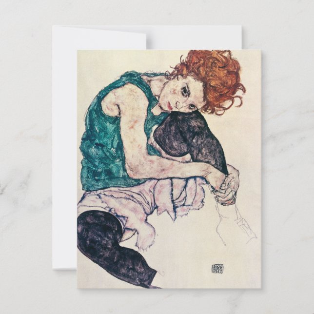 Egon Schiele Sitzplatzierte Einladungen (Vorderseite)