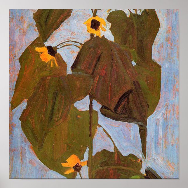 Egon Schiele - Sonnenblume Poster (Vorne)