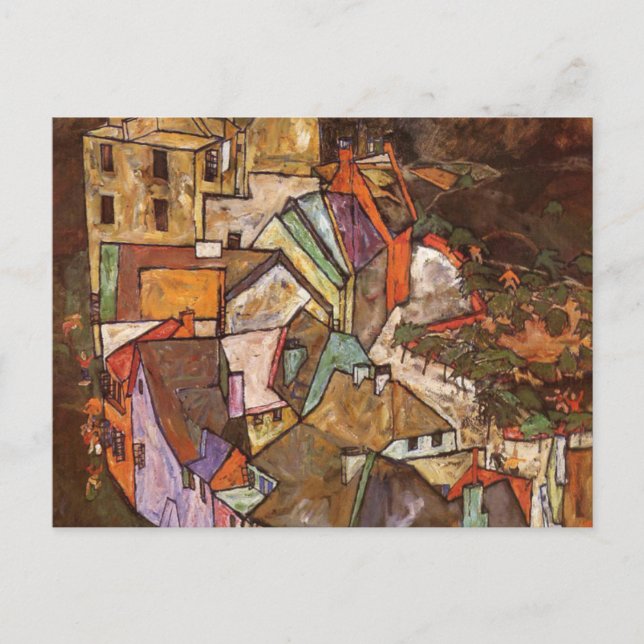 Egon Schiele - Stadtrand Postkarte (Vorderseite)