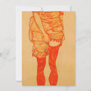 Egon Schiele - stehende Frau in Rot 1913 Ankündigung