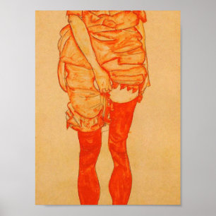 Egon Schiele - stehende Frau in Rot 1913 Poster