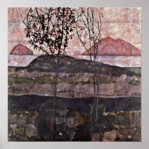 Egon Schiele - untergehende Sonne Poster