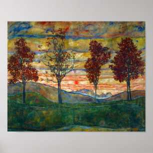 Egon Schiele Vier Bäume Naturpark Fall Poster