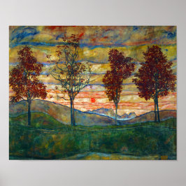 Egon Schiele Vier Bäume Naturpark Fall Poster