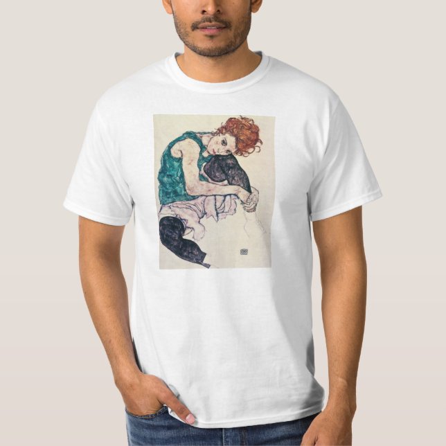 EgonSchiele Sitzfrau T-Shirt (Vorderseite)