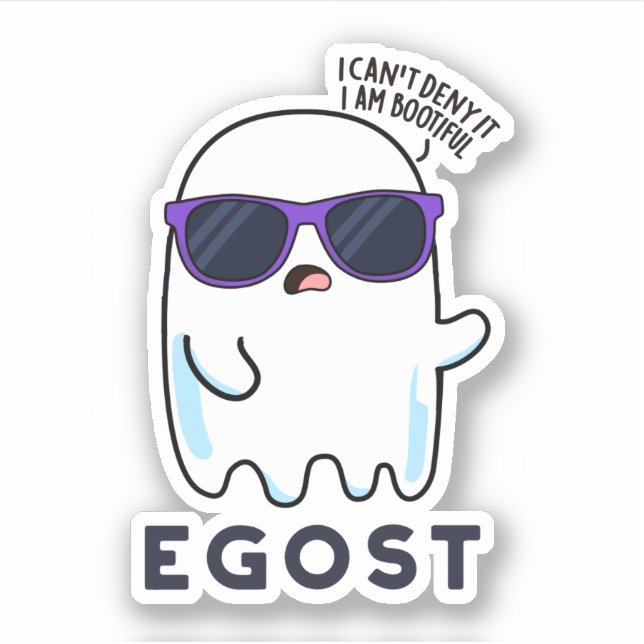 Egost Funny Halloween Ego Ghost Pun Aufkleber (Vorderseite)