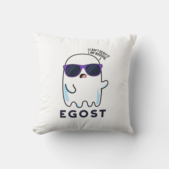 Egost Funny Halloween Ego Ghost Pun Kissen (Vorderseite)