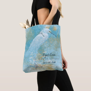 Egret Beach Vacacation House Tote Bag