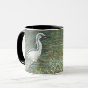 Egret Bird Water Art Tasse
