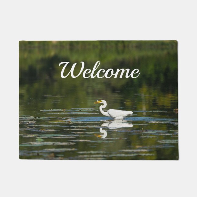 Egret Fish Fish Welcome Doormat Fußmatte (Vorderseite)