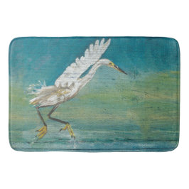 Egret Gorgeous Coastal Shorebird Water Beach Badematte