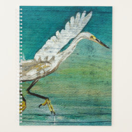 Egret Gorgeous Shorebird auf Wasserhandgemälde Kun Planer