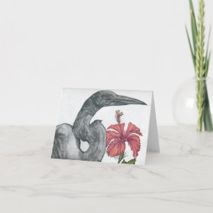 Egret & Hibiskus Card Karte