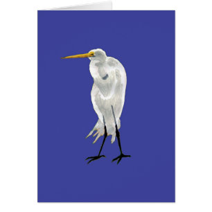 Egret on Blue