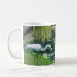 Egret on Pond Kaffeetasse