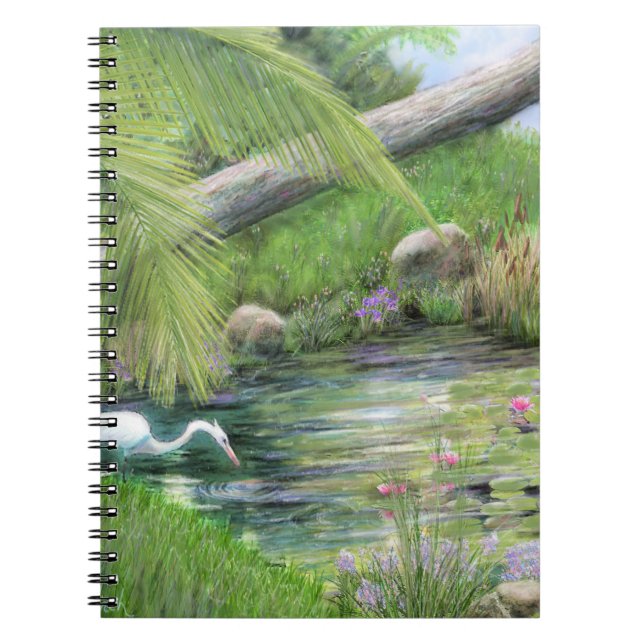 Egret on Pond Notizblock (Vorderseite)