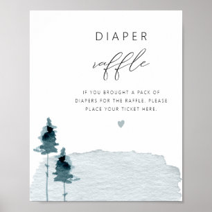 EGRET Rustikales Slate Blue Diaper Raffel Game Pos Poster