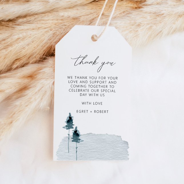 EGRET Slate Blue Pine Tree Vielen Dank für Ihre Ge Geschenkanhänger (Von Creator hochgeladen)
