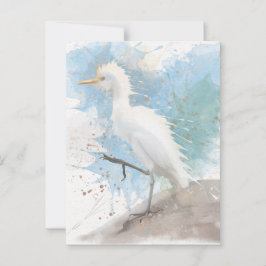 Egret Wasserfarbe Postkarte