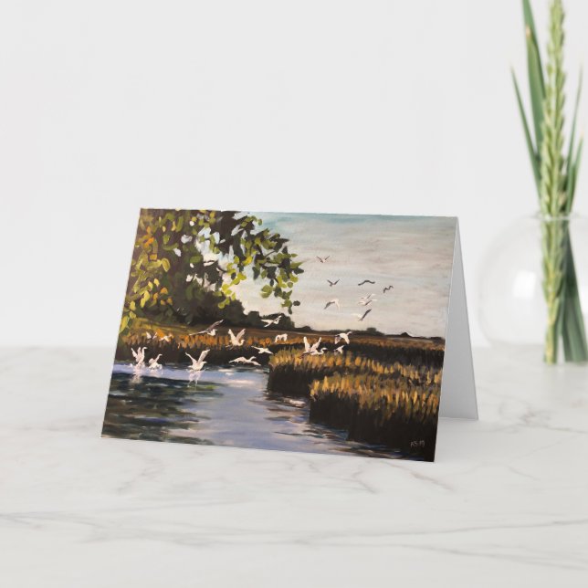 Egrets Holiday Card Karte (Vorderseite)
