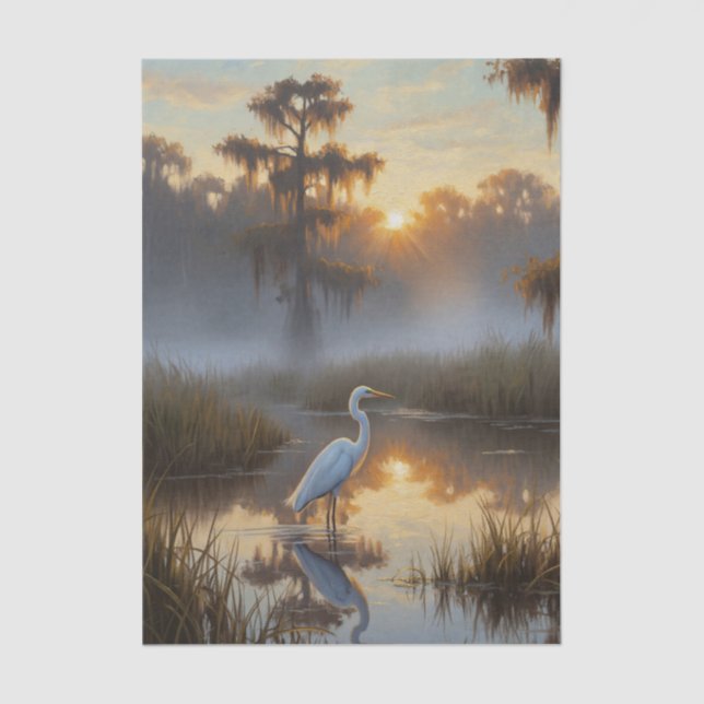 Egrets in Everglades National Park Morning Seidenpapier (Vorderseite)