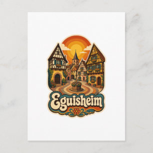 Eguisheim Elsass Frankreich Retro-Reisepostkarte Postkarte