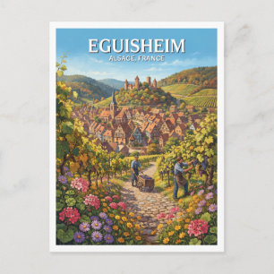 Eguisheim, Elsässer Weinberge Ernte Frankreich Ges Postkarte