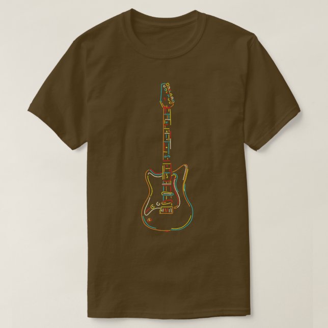 EGuitar Rainbow Illustration for Guitarist & Teach T-Shirt (Design vorne)