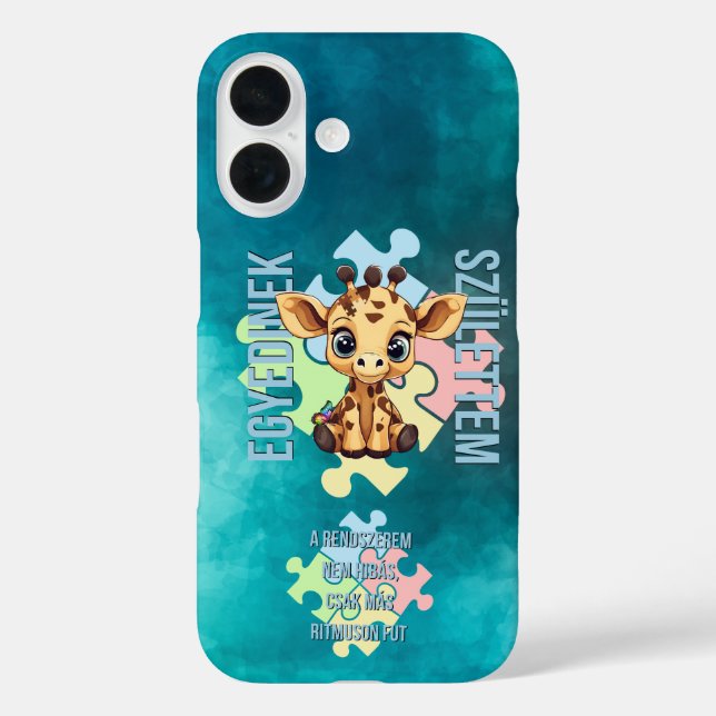 Egyedinek születtem – kedves zsiráfos design Case-Mate iPhone hülle (Rückseite)