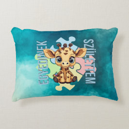 Egyedinek születtem – kedves zsiráfos design dekokissen