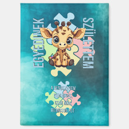 Egyedinek születtem – kedves zsiráfos design magnet