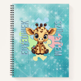 Egyedinek születtem – kedves zsiráfos design notizbuch