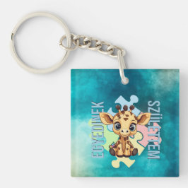 Egyedinek születtem – kedves zsiráfos design schlüsselanhänger