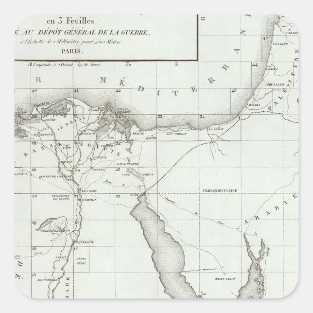 Egyopt und Palästina Quadratischer Aufkleber (Vorderseite)