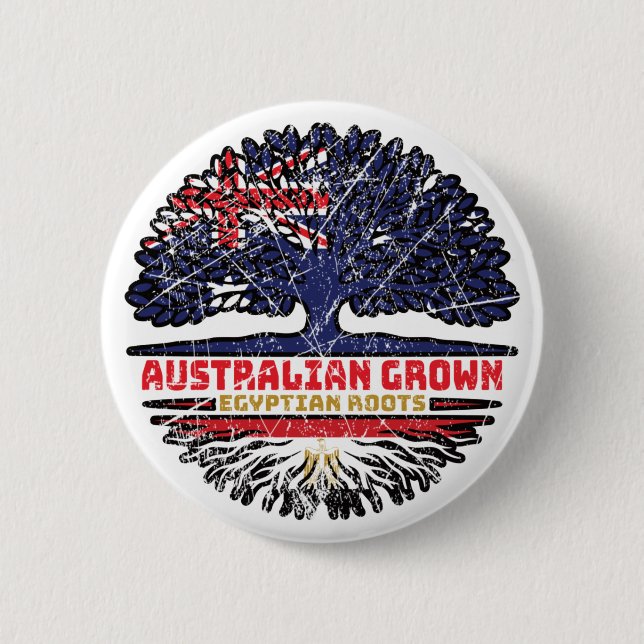 Egypt Egyptian Australian Australia Tree Roots Button (Vorderseite)