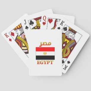 Egypt Flag مصر Arabic & English WordArt Spielkarten