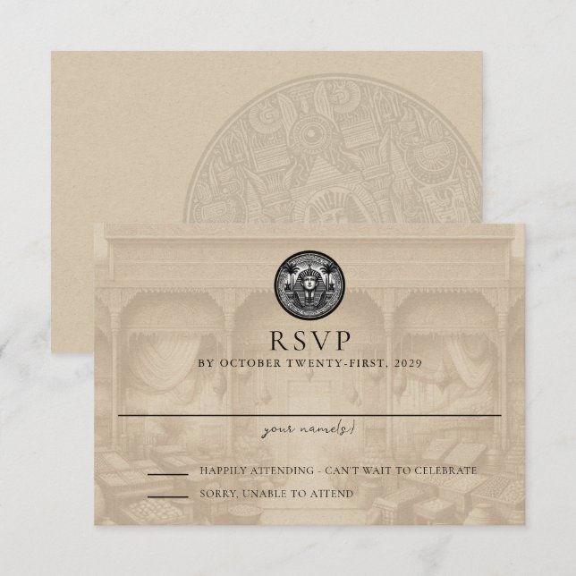 Egypt Passport Wedding Response Card RSVP Karte (Vorne/Hinten)
