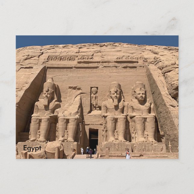 Egypt, The Great Temple of Ramses II, Abu Simbel Postkarte (Vorderseite)