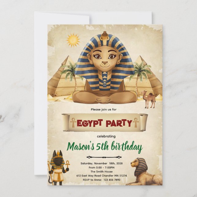 Egypt theme party invitation einladung (Vorderseite)