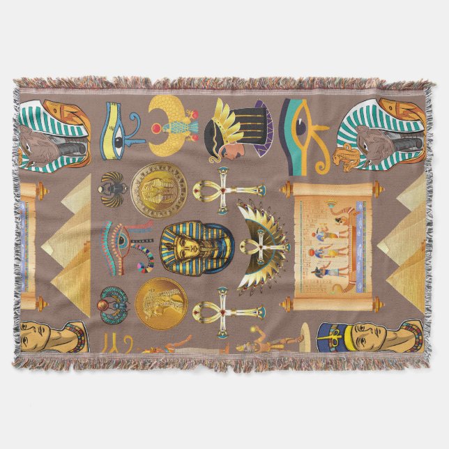 Egyptian Ancient Hieroglyphic Pattern Symbol Decke (Vorderseite)