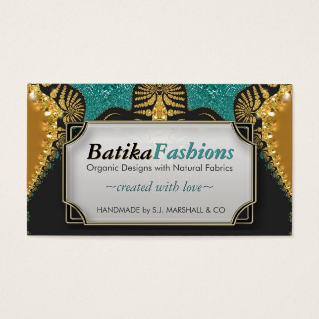Egyptian Batik Fusion Fashion Business Cards (Vorderseite)