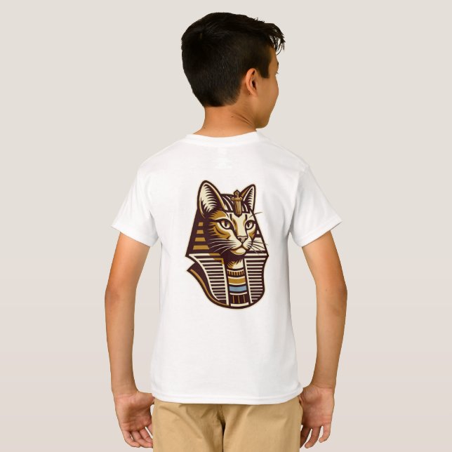 Egyptian Cat Kids T-Shirt – Pharaonic Cat Art  (Schwarz voll)