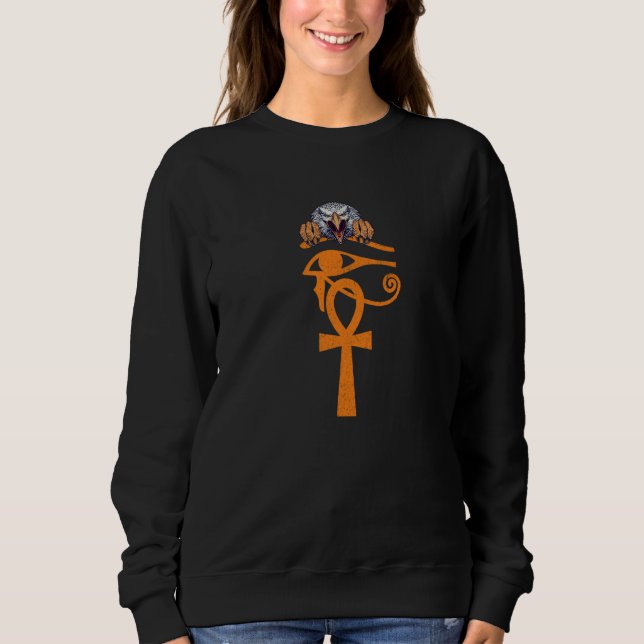 Egyptian Eye Of Horus Ankh Egypt Archaeologist Eag Sweatshirt (Vorderseite)
